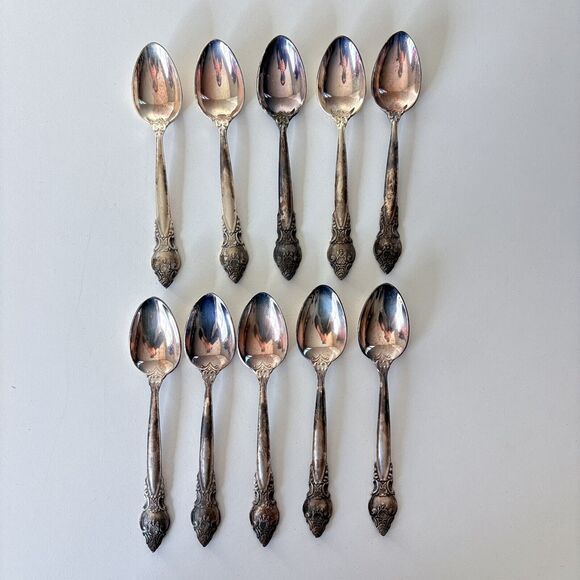 KOLCHUG-MIZAR - Russia MHU Set of 10 Silver Plate Coffee Spoon 5-5/8” Teaspoon - Picture 1 of 7